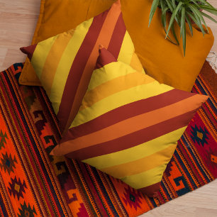 Retro herfststreep voor gezellige herfstdecoratie kussen