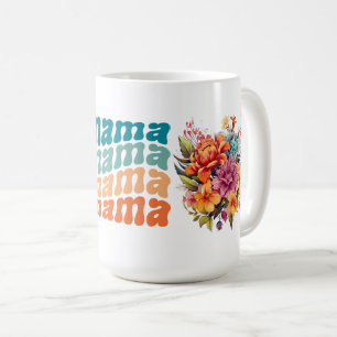 Retro Herhalende Mama Bloemstuk Koffiemok