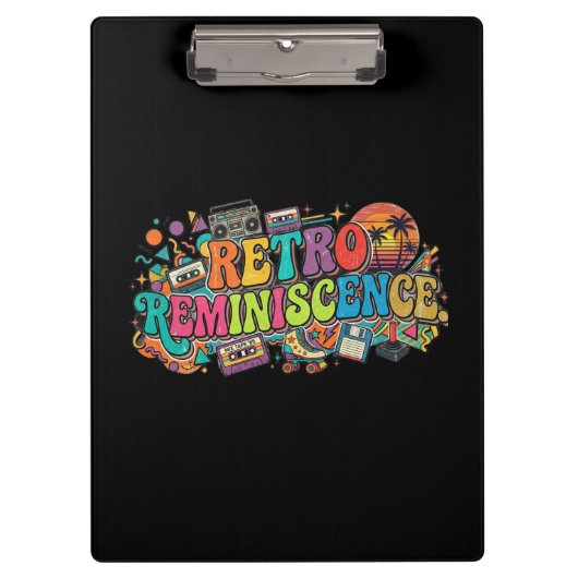 Retro Herinnering T-Shirt Design Klembord (Voorkant)