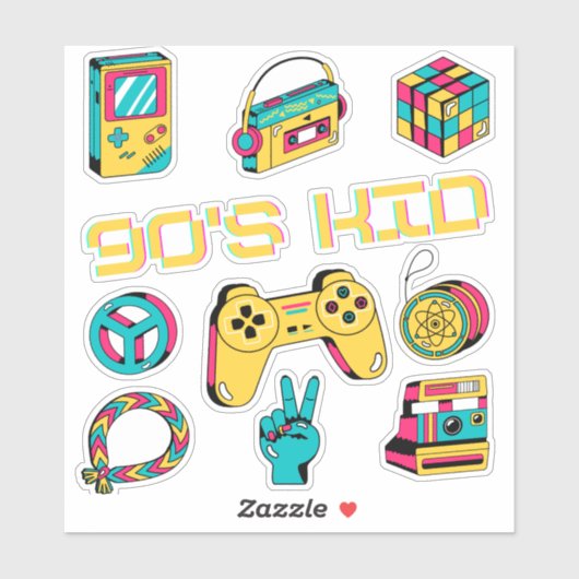 Retro  Herinneringen aan een nostalgisch 90s kind Sticker (Vel)