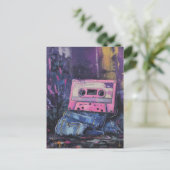Retro Herinneringen Denim en Cassettebandje Briefkaart (Staand voorkant)