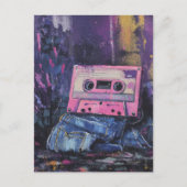 Retro Herinneringen Denim en Cassettebandje Briefkaart (Voorkant)