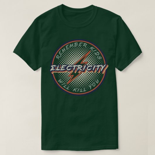 Retro herinnert zich dat Kinder elektriciteit zal T-shirt (Design voorkant)