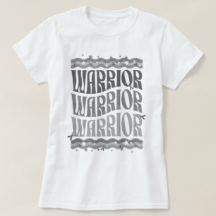 Retro hersentumor krijger grijs lint bewustzijn t-shirt