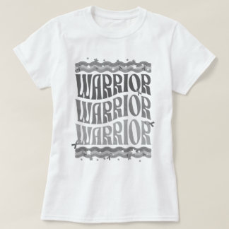 Retro hersentumor krijger grijs lint bewustzijn t-shirt
