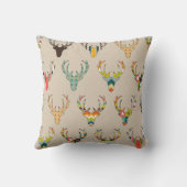 retro hert head on linde kussen (Achterkant)