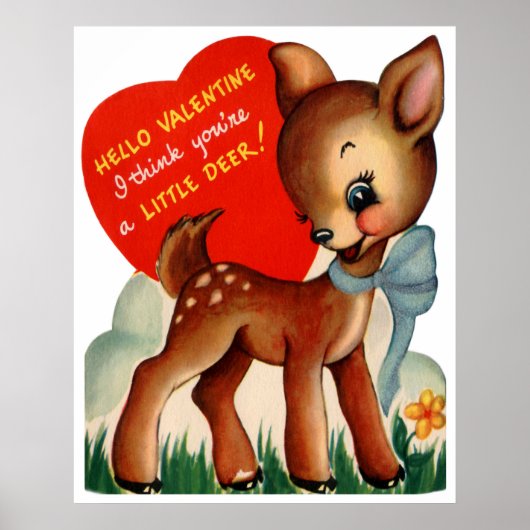 Retro  hert Holiday Valentijn poster (Voorkant)