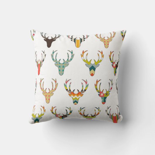 retro hert kop wit kussen (Achterkant)