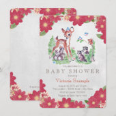 Retro Herten Baby Shower Kaart (Voorkant / Achterkant)