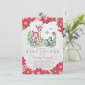 Retro Herten Baby Shower Kaart (Staand voorkant)