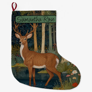 Retro herten bos grote kerstsok
