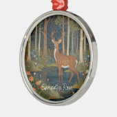 Retro herten bos metalen ornament (Links)