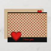 Retro-Herzen - Ik hou van je * Briefkaart (Voorkant / Achterkant)
