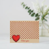 Retro-Herzen - Ik hou van je Briefkaart (Staand voorkant)