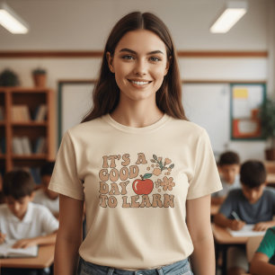 Retro Het Is Een Goede Dag Om Te Leren Leraar G T-shirt