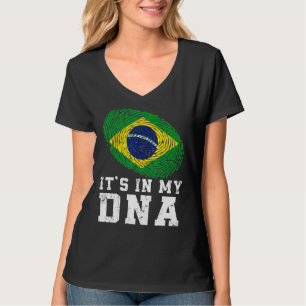 Retro Het is in mijn DNA Brazilië vlaggenpatriotti T-shirt