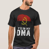 Retro Het is in mijn DNA Fingerprint Angola vlag T-shirt (Voorkant)