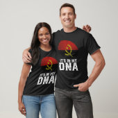 Retro Het is in mijn DNA Fingerprint Angola vlag T-shirt (Unisex)