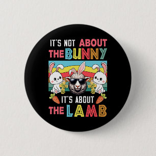 Retro Het Is Niet Konijn Het Gaat Over Lammetje Pa Ronde Button 5,7 Cm