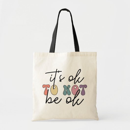 Retro Het is OK om niet OK Canvas tas te zijn (Voorkant)