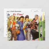 Retro Het is tijd. Briefkaart Benoemingsherinnerin (Voorkant / Achterkant)