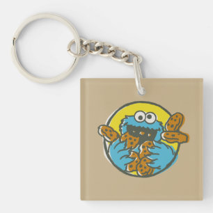 Retro het Monster van het koekje Sleutelhanger