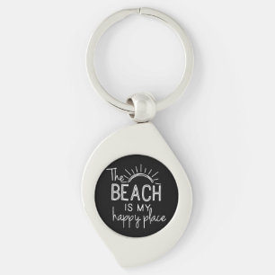 Retro Het strand is mijn geluksplek Funny Zomer Be Sleutelhanger