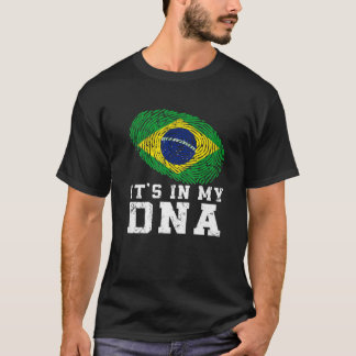 Retro Het zit in mijn DNA Brazilië vlaggenpatriott T-shirt