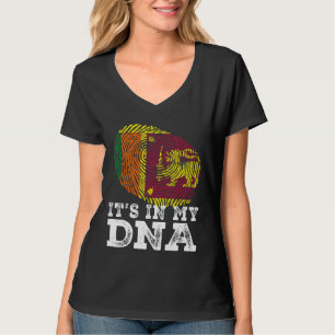 Retro het zit in mijn DNA Sri Lanka vlag vingerafd T-shirt