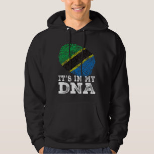 Retro het zit in mijn DNA Tanzania vlag vingerafdr Hoodie