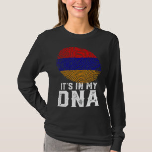 Retro het zit in mijn DNA vingerafdruk Armenië vla T-shirt