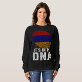 Retro het zit in mijn DNA vingerafdruk Armenië vla Trui (Voorkant volledig)
