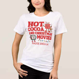 Retro hete cacao en kerstfilms Tri-Blend shirt