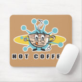 retro hete koffie ontwerp muismat (Met muis)