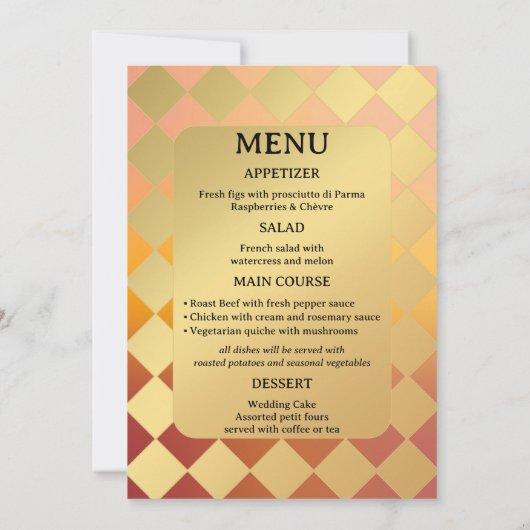 Retro Hete Luchtballon Sunset Wedding Menu Kaart (Achterkant)