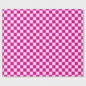 Retro hete roze tartan geruite kerst cadeaupapier (Vlak)