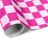 Retro hete roze tartan geruite kerst cadeaupapier (Rol Hoek)