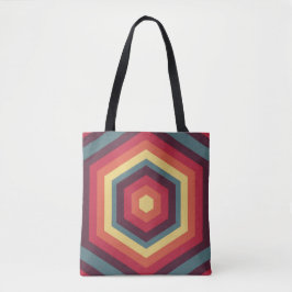 Retro Hex Sunset Tote Bag