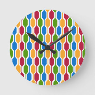 Retro Hexagon Ronde Klok