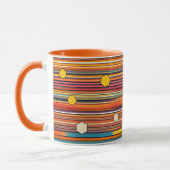 Retro Hexagon Stripes Coffee Mok | honingraat (Links)