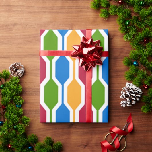 Retro Hexagons Cadeaupapier (Feestdagen Geschenken)