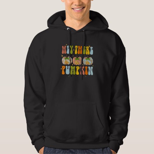 Retro Hey Daar Pumpkin Herfst Thanksgiving Hoodie (Voorkant)