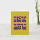 Retro Hey Je Paars Green Kaart (Voorkant)