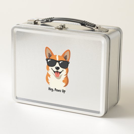 Retro Hey, Paws Omhoog Corgi met Zonnebril Schatti (Voorkant)