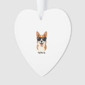 Retro Hey, Paws Omhoog Corgi met Zonnebril Schatti Ornament (voorkant)