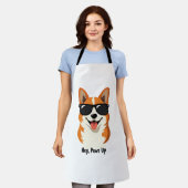 Retro Hey, Paws Omhoog Corgi met Zonnebril Schatti Schort (Gedragen)