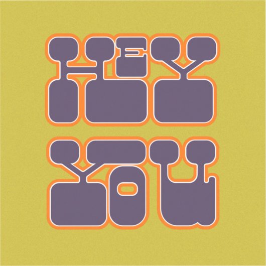 Retro Hey Sticker (Voorkant)