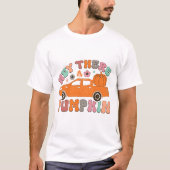 Retro Hey There Pumpkin - Herfst T-Shirt (Voorkant)