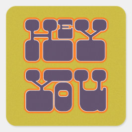 Retro Hey Vierkante Sticker