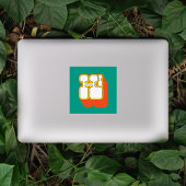 Retro Hi Turquoise Oranje Sticker